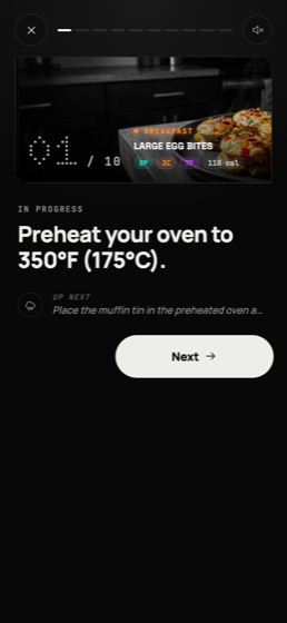 Hands-free guided Cook Mode